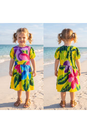 Hand Painted Rayon Kids Dress